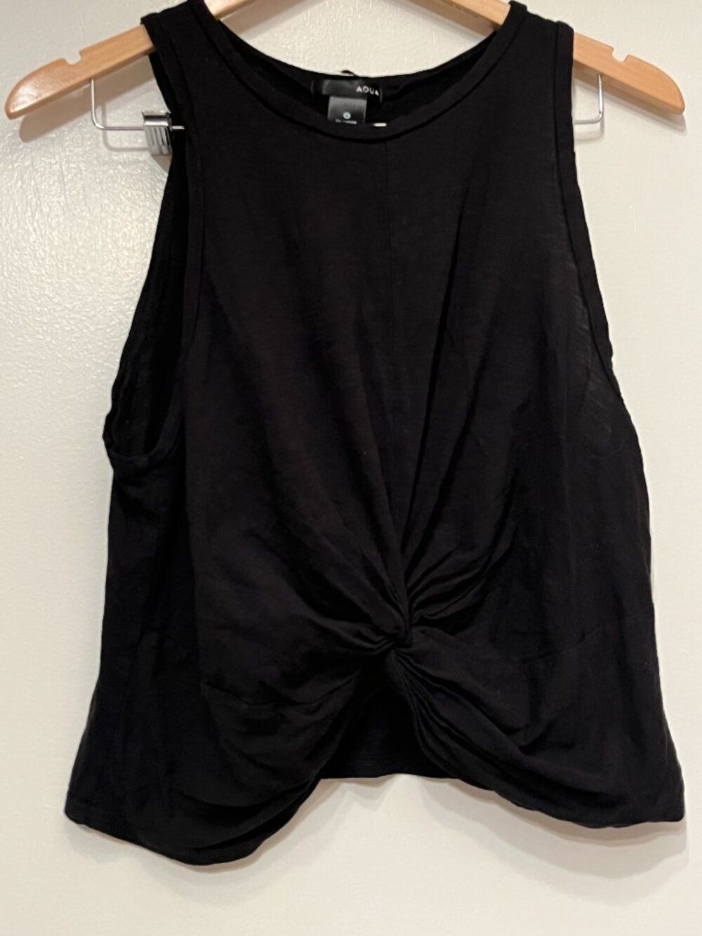 Acqua Twist Front Crew Top -  Size Medium Cotton and‎  Modal